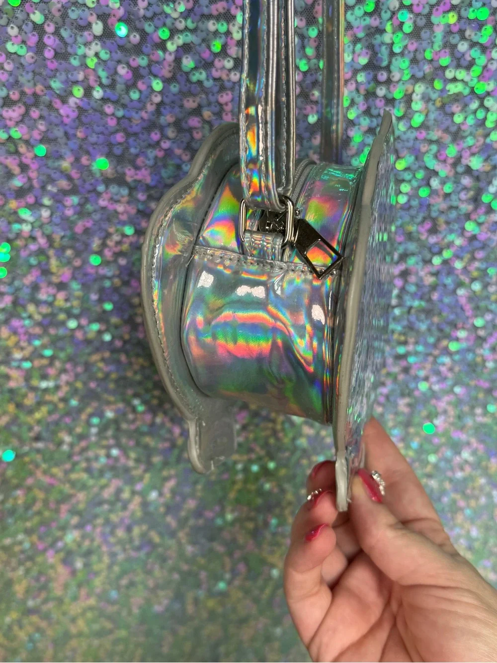 Kids Holographic Mermaid Sequin Shell Crossbody Bag
